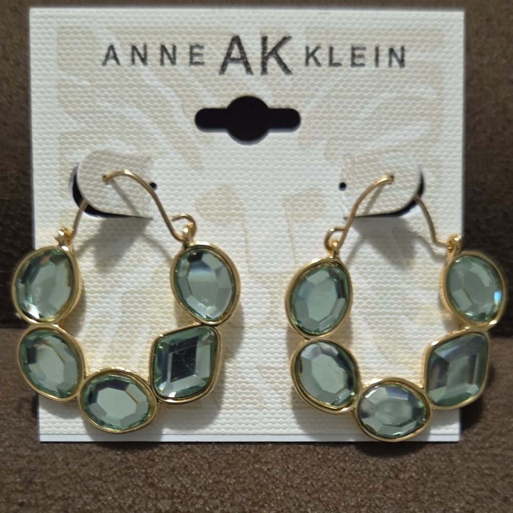 Anne Klein Gold and Green Earrings